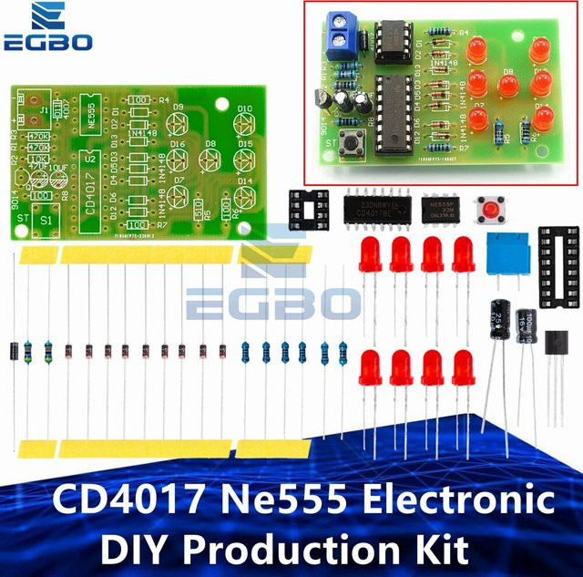 EGBO Elektronisches LED Würfel DIY Kit mit CD4017 und NE555 in Multicolour - Bild 1