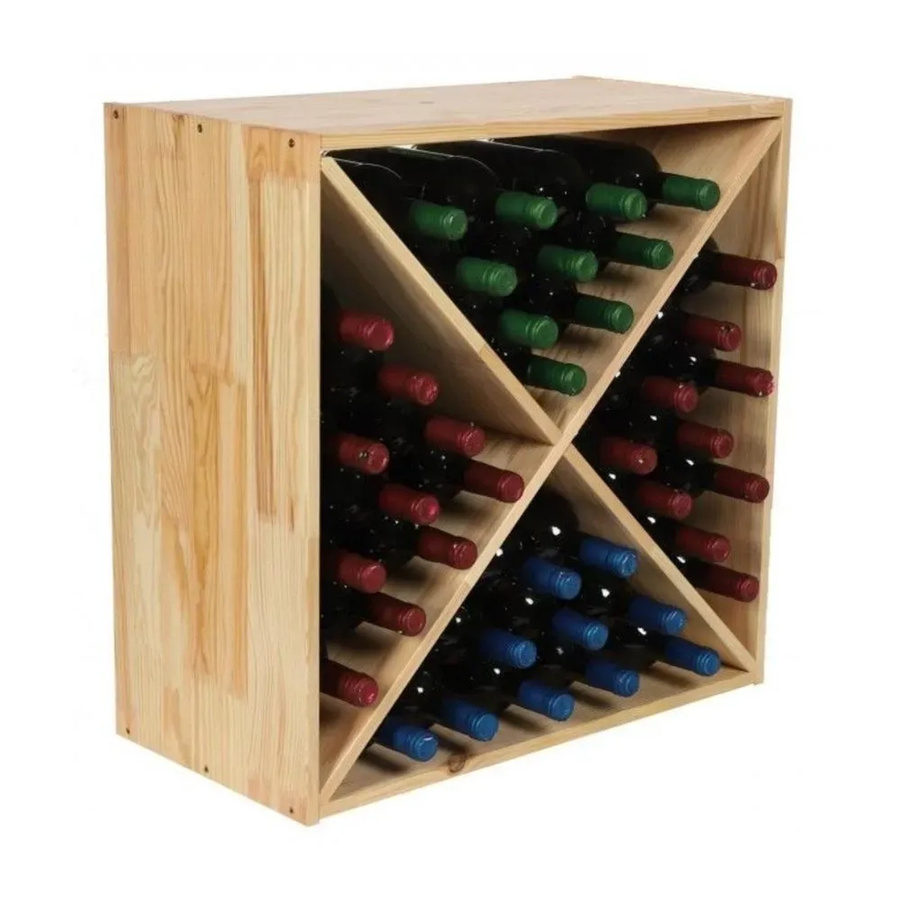 PROREGAL Modulares Weinregal Vincellar aus massivem Kiefernholz in Braun, H x B x T: 60 x 60 x 30 cm, Platz für 40 Flaschen - Bild 2