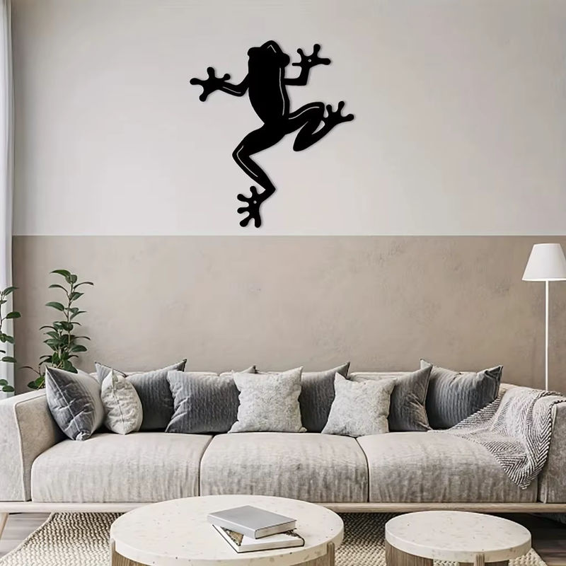 CIFBUY Metall Wanddekoration Frosch Wandskulptur in Schwarz für Indoor und Outdoor - Bild 4
