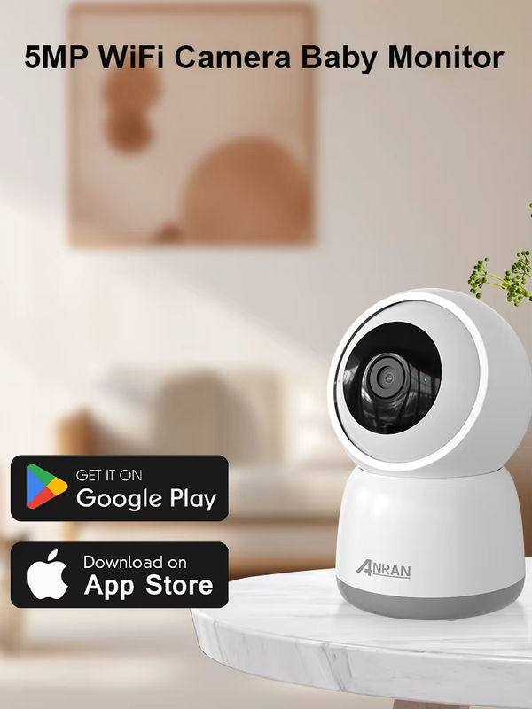 ANRAN 5MP WLAN-Sicherheitskamera mit 2K Auflösung, Dual-Band 2,4G/5G Wi-Fi, PIR Humanoid-Erkennung, automatischer Verfolgung und Farbnachtsicht in Weiß - Bild 4