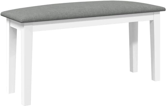 vidaXL Bank aus Massivholz Gummibaum in Weiß, Breite: 90 cm, Höhe: 46,5 cm, Tiefe: 30 cm - Bild 1