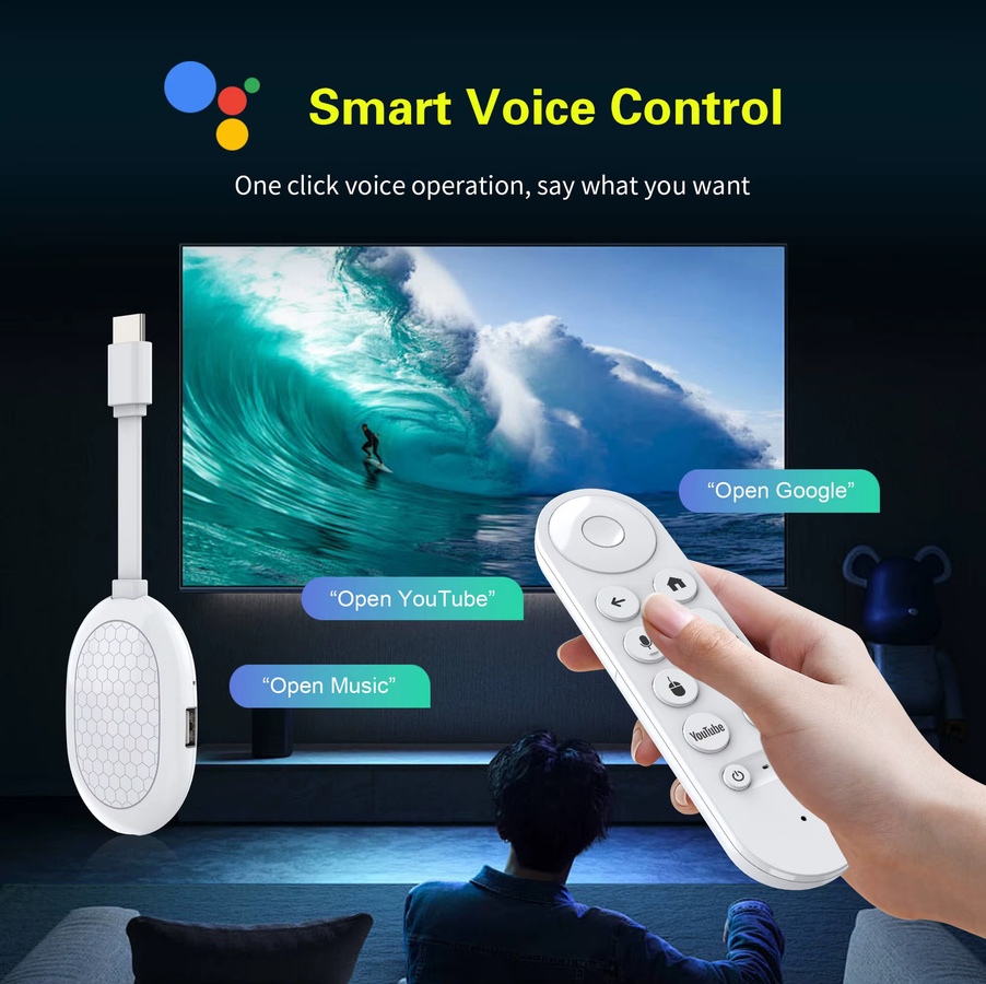 Janmifly Smart TV Stick Q2S Android 14 Mediaplayer in Weiß mit 4K Ultra HD, Bluetooth 5.0 und Dual-Band Wi-Fi 2.4/5G - Bild 3