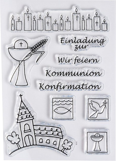 Efco Clear Stempel-Set Kommunion und Konfirmation aus Photopolymer in Durchsichtig - Bild 1
