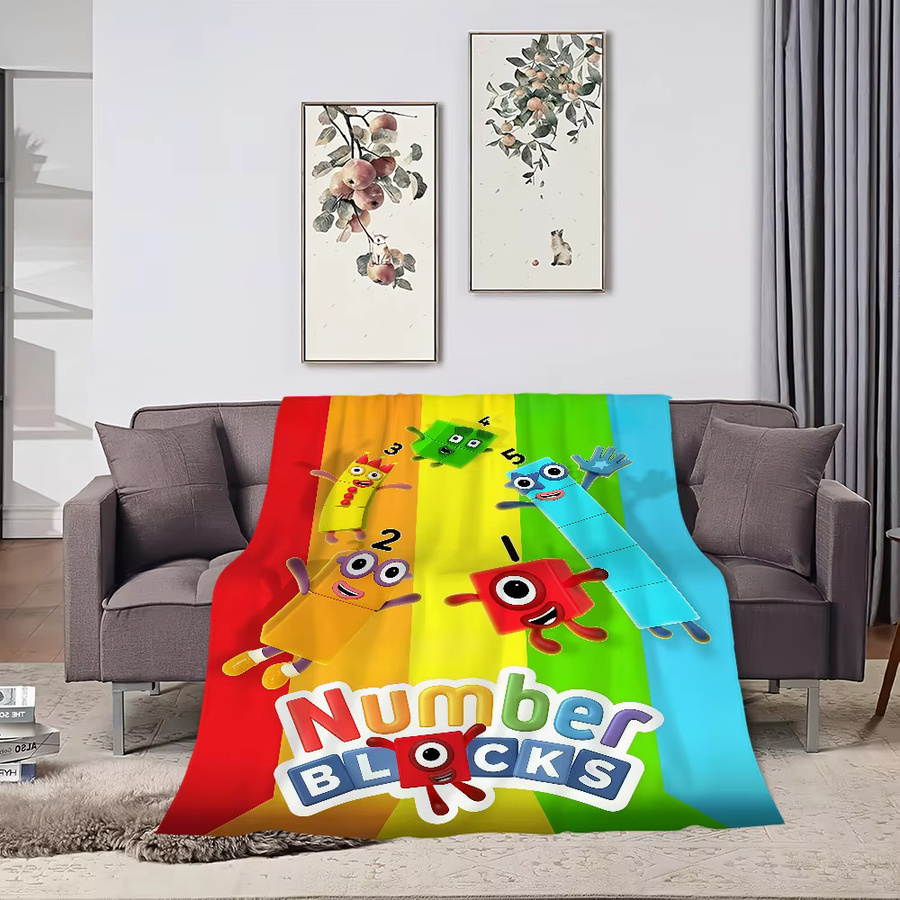Gemütliche Cartoon-Decke mit grafischem Design in Multicolour für Sofa und Schlafzimmer - Bild 2