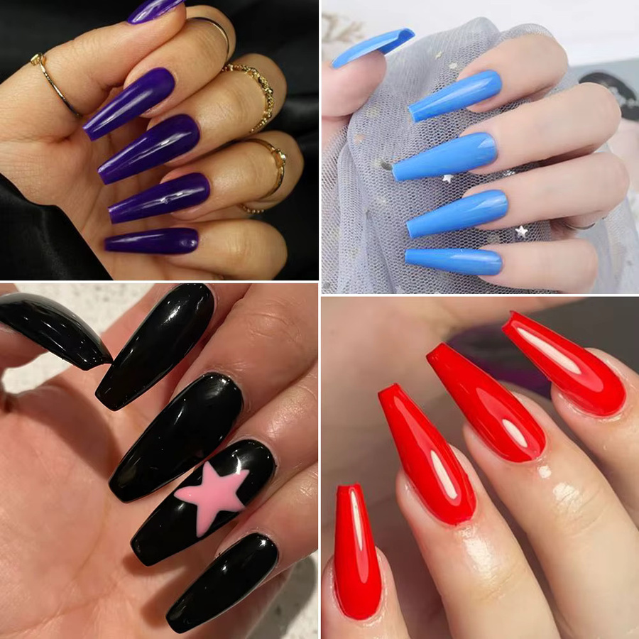 MAFANAILS Künstliche Nägel, Schwarz Rot, Glänzend, Unisex - Bild 4