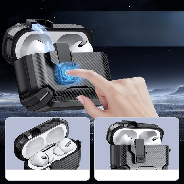 Elastische Bluetooth Headset Abdeckung für Apple AirPods Pro 3, Pro 2 und AirPods 4 Generation in Schwarz - Bild 1