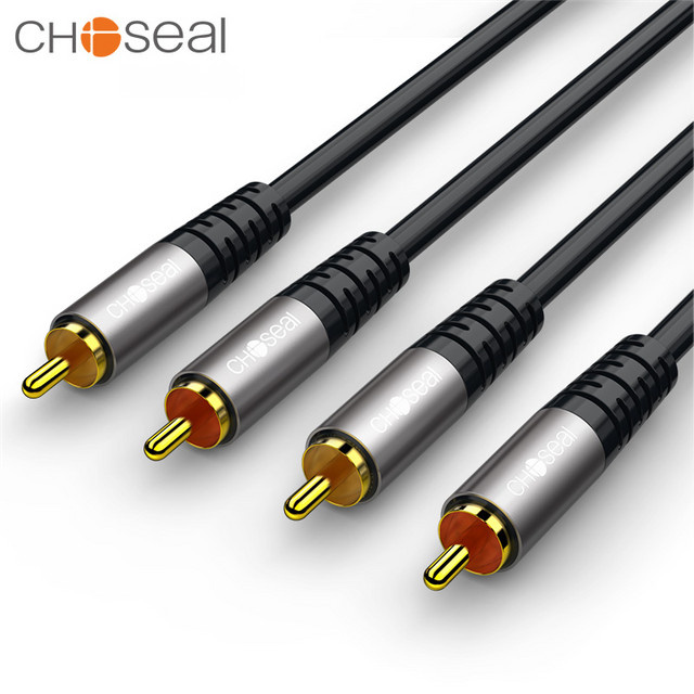 CHOSEAL Stereo Aux-Kabel RCA auf RCA Stecker in Schwarz für Verstärker, Heimkino, HDTV und Hi-Fi Lautsprecher - Bild 1