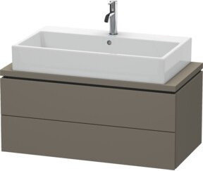 Duravit Waschtischunterschrank Compact L-Cube in Grau Matt mit 2 Schubladen, B: 92 cm, T: 47,7 cm, H: 40 cm - Bild 1