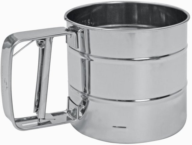 Schneider Einhand-Drücksieb Dust aus Edelstahl in Silber, Durchmesser: 15,5 cm, Breite: 15,5 cm, Höhe: 9,5 cm - Bild 1