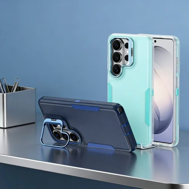 Robuste Schutzhülle mit Legierungs-Linsenständer für Samsung Galaxy A07 A06 A17 A16 A26 A37 A36 A56 A57 4G 5G in Schwarz - Bild 1