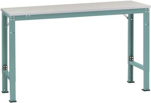Manuflex UNIVERSAL Spezial Arbeits-Anbautisch mit Melaminplatte, Farbe: Wasserblau/Lichtgrau, B/T/H: 200 x 80 x 72,2-102,2 cm - Bild 1