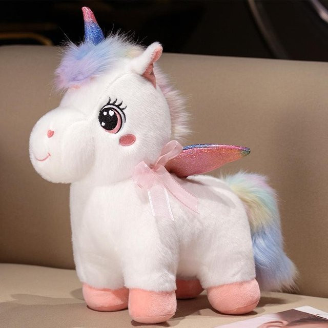 Yiran Health & Beauty Regenbogen-Einhorn-Plüschpuppe, Stofftier, bunt, 30cm - Bild 1