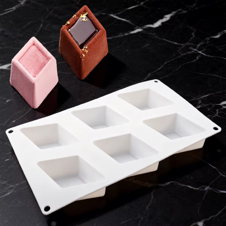 Meibum 6-fach Rhombus-Silikonform für Mousse, Schokolade und Gebäck in Weiß - Bild 4