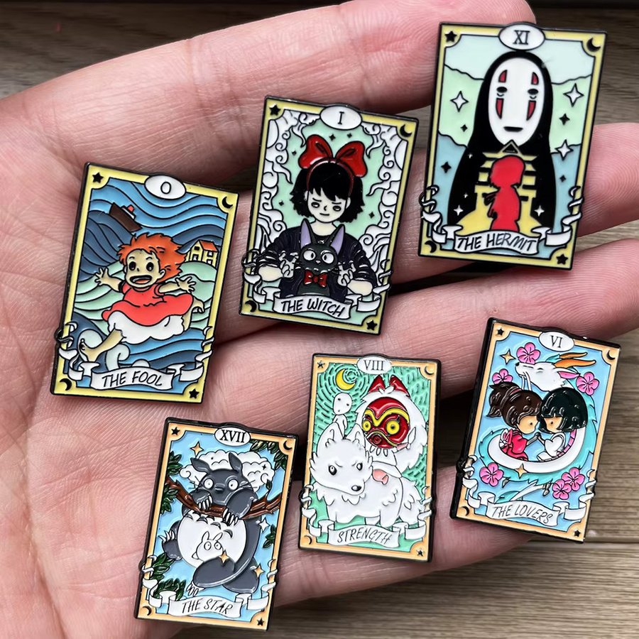 Bandai Broschen-Set, 6-teilig, Anime-Tier-Emaille, Cartoon-Katzen, Mädchen - Bild 2