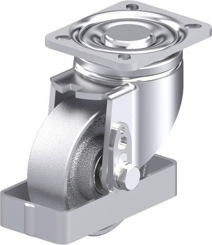 Blickle Stahlblech-Lenkrolle LH-G 100K-1-FS in Silber, Rad-Durchmesser: 100 mm, Tragfähigkeit: 400 kg - Bild 1