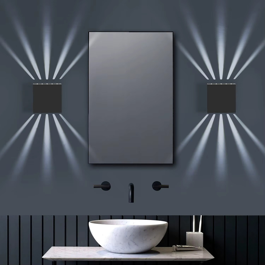 2er-Set LED Wandleuchte Schwarz Up-Down Wandlampe IP65 Wasserdicht für Innen und Außen mit 4500K Kaltweiß 10W - Bild 5
