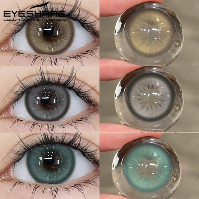 EYESHARE Farbige Kontaktlinsen, Braun, Grau, 1 Paar - Bild 1