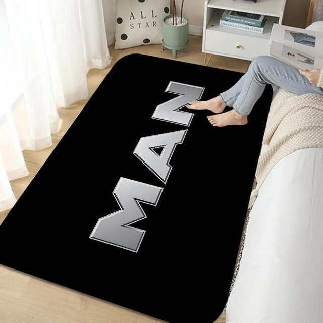 Rutschfeste Fußmatte mit LKW-Logo von Rouxin fifteen in Schwarz, ideal für Wohnzimmer, Schlafzimmer oder Flur, B/T: 40 x 120 cm - Bild 1