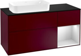 V&B Waschtischunterschrank Finion in Blau mit weißem Regal, lackiert, Breite: 120 cm, Tiefe: 50,1 cm, Höhe: 50,1 cm - Bild 1