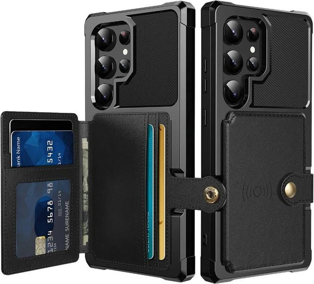 Kartenetui für Samsung Galaxy S25 S24 S23 S22 S21 Ultra FE A55 A35 A14 A05 Black - Bild 1