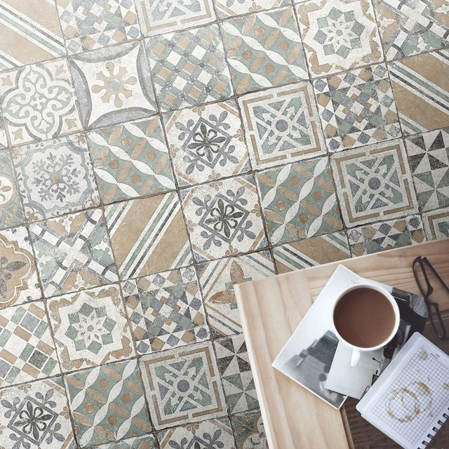 United Tile Bodenfliese Marrakesh Blue Feinsteinzeug Blau Multicolour Matt B/B: 20 x 20 cm - Bild 1