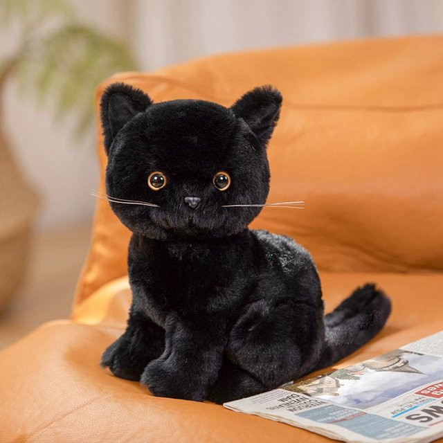 Cartoon Katzen Plüsch, Kätzchen Puppe, grau gelb schwarz weiß, 26cm - Bild 1