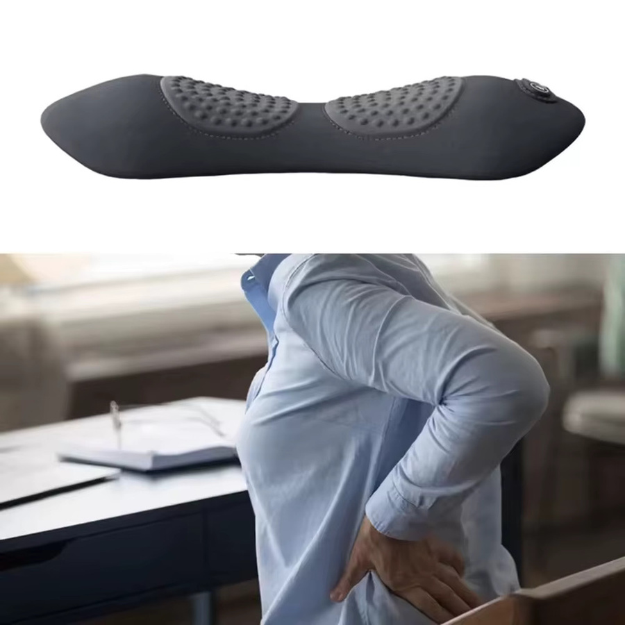 Vilnason Elektrisches Massagekissen mit Heizfunktion und Vibration in Grau zur Lendenwirbelentlastung und Rückensupport - Bild 3