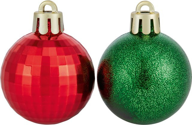 OBI Weihnachtskugeln aus Kunststoff, 12er Set, Mehrfarbig, Durchmesser: 4 cm - Bild 1