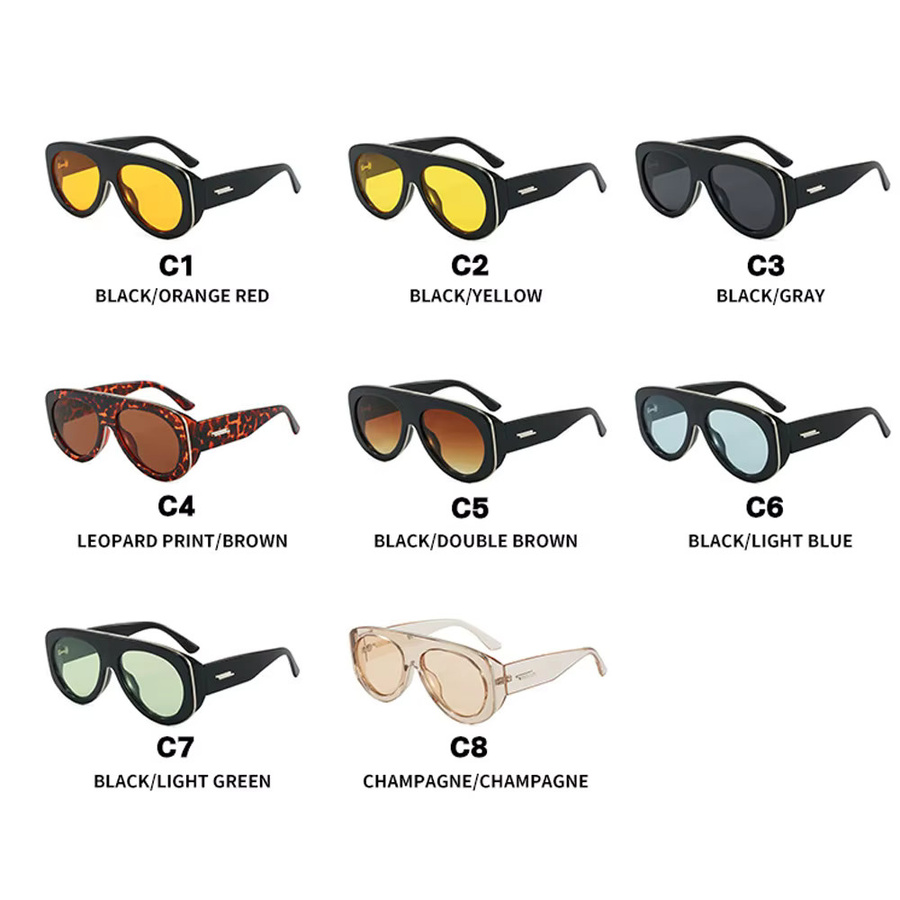 Salutami Sonnenbrille, oval, Vollrand, Kunststoff, unisex, gelb - Bild 4