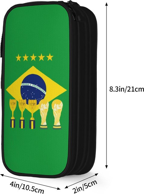 Fancy Style Studio Federmäppchen Brasilien Flagge Design in Blau mit großem Fassungsvermögen - Bild 1