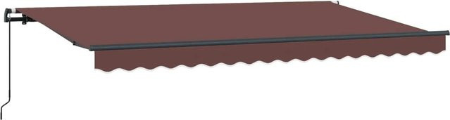 Einziehbare Markise vidaXL in Braun mit Aluminiumgestell und gestreiftem Stoff, B: 400 cm, T: 200 cm - Bild 1