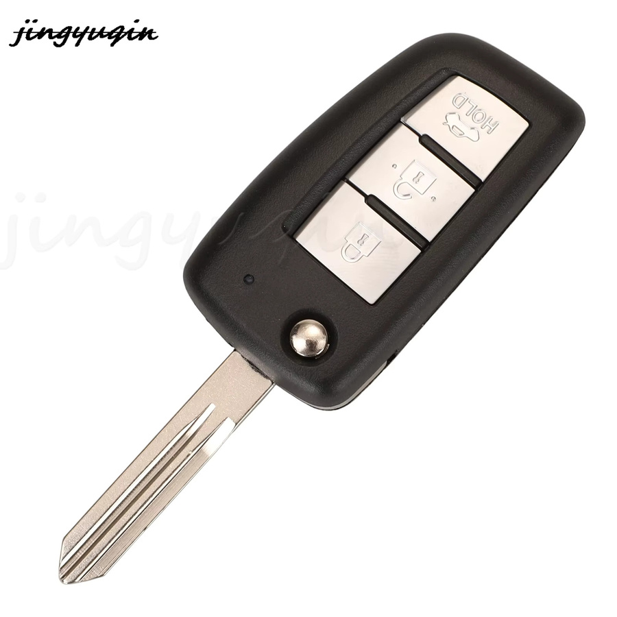 Jingyuqin Fernbedienungs-Autoschlüsselanhänger mit 2/3 Tasten, 433 MHz 4A Pcf7952E für Nissan Sylphy Bluebird Qashqai Kicks Tilda X-Trail, Schwarz - Bild 2