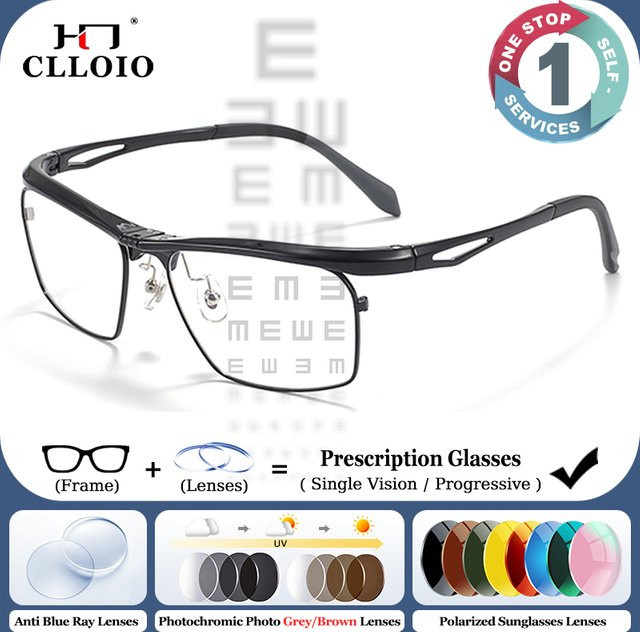 CLLOIO Lesebrille, Herren, rectangular, schwarz, Blaulichtfilter - Bild 1