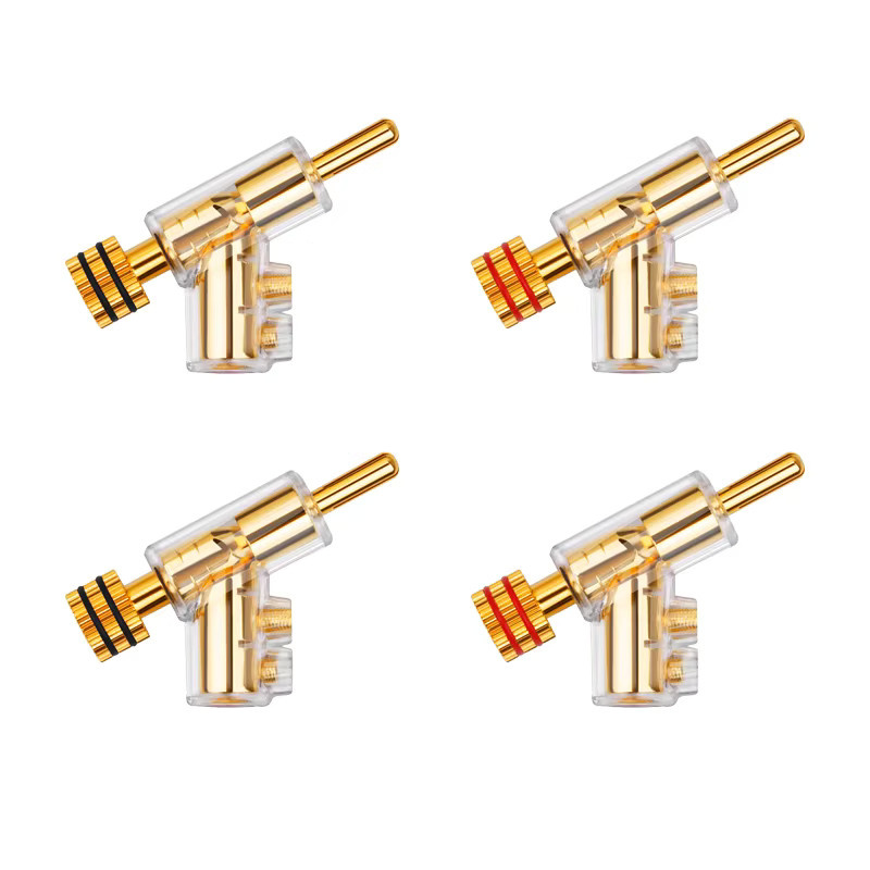 YYAUDIO HIFI Bananenstecker Set aus 4 Stück, vergoldet, abschließbar - Bild 2