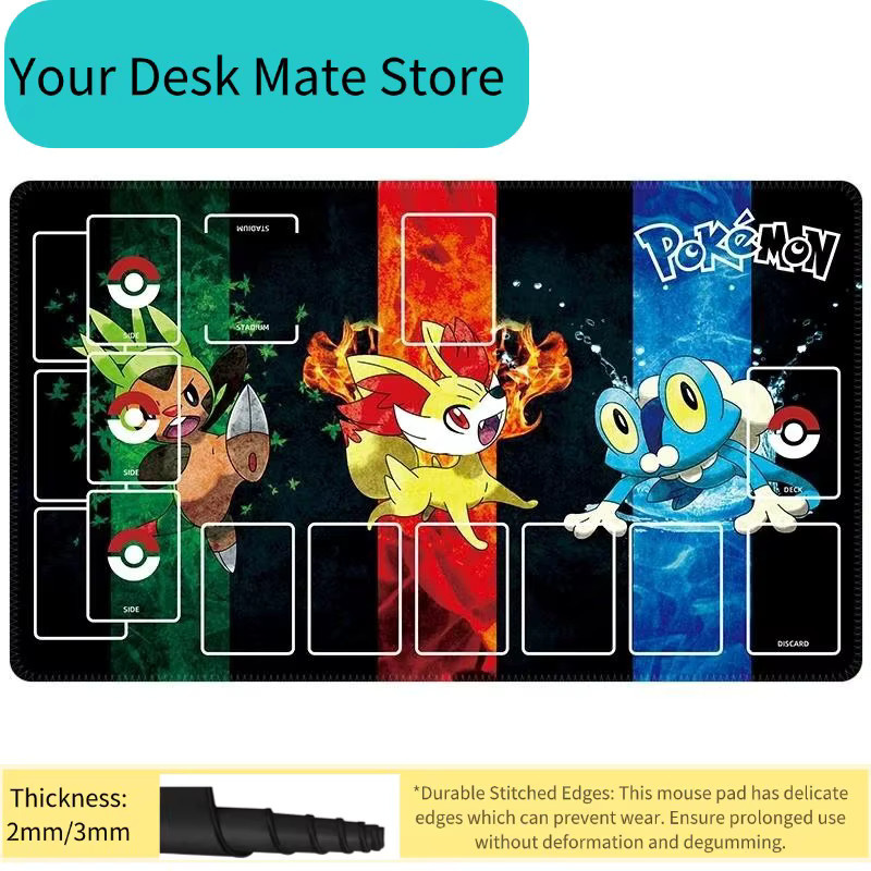 Potdemiel Pokemon Black Starter Pokemon Silhouette Spielmatte, rutschfestes Gaming-Mauspad in Schwarz - Bild 3