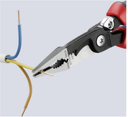 Knipex Elektro-Installationszange 13 92 200 Multifunktionszange mit Mehrkomponenten-Hüllen schwarz atramentiert - Bild 1