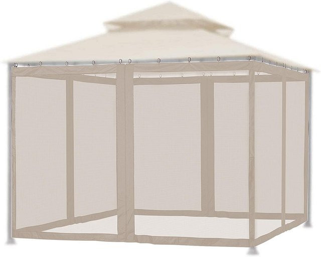 Aimo Moskitonetz für Terrassenüberdachungen und Verandas aus Polyester, Farbe: Braun/Beige, B x H: 300 x 360 cm - Bild 1