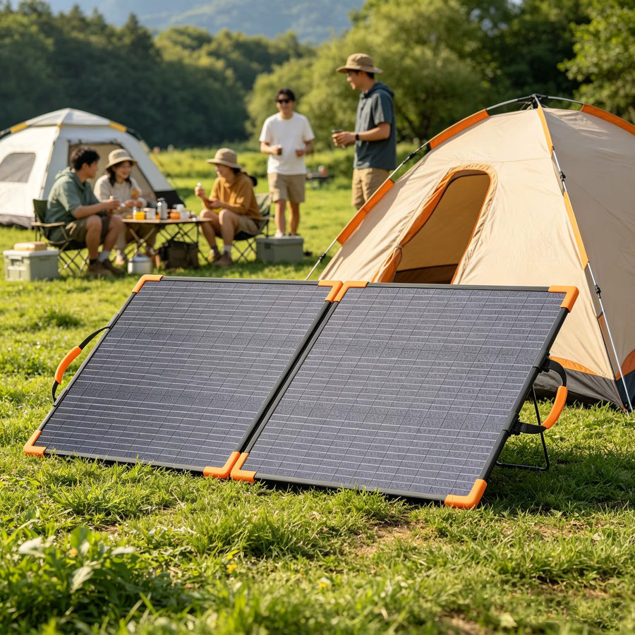 MHPOWOS 100W Bifaziales Solarpanel in Schwarz, faltbares Solarladegerät mit 20V für Powerstation, Wohnmobil und Camping - Bild 5