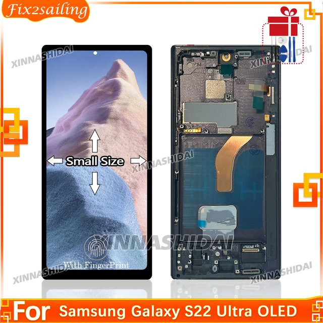 Samsung Galaxy S22 Ultra OLED LCD Display mit Touchscreen Digitizer Montage und Rahmen in Schwarz oder Violett - Bild 1