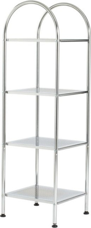 CMI Badregal Serie Culebra mit 4 Ablagen, verchromt, Farbe: Silber, B/T/H: 74 x 40 x 4 cm