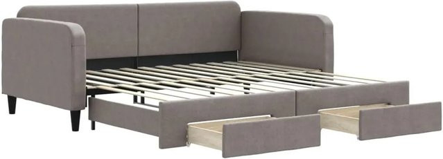 vidaXL Tagesbett ausziehbar mit Schubladen in Taupe, B/T/H: 200 x 100 x 75 cm - Bild 1