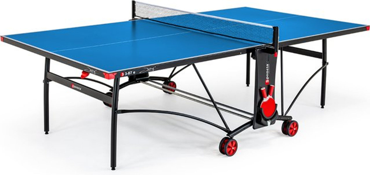 Sponeta SportLine Outdoor-Tischtennis-Tisch S 3-87 e, blau mit schwarzem Untergestell, Melaminharzplatte und Metallgestell, B/T/H: 152,5 x 152,5 x 76,0 cm - Bild 2