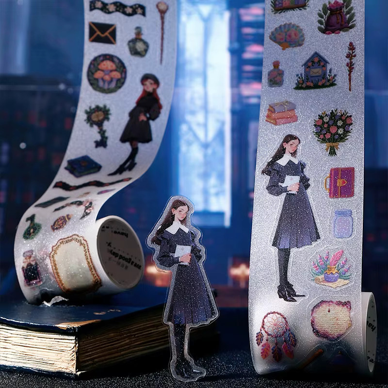 Leaffei Washi Klebeband im europäischen Vintage-Stil aus PET-Material, Mehrfarbig - Bild 4