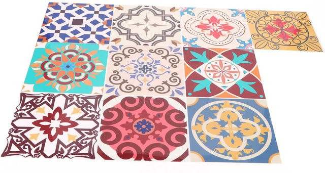 10 Stück selbstklebende Keramikfliesenaufkleber von KONNWEI in Multicolour, wasserdichte und ölfeste Wandaufkleber im skandinavischen Design aus PVC - Bild 1