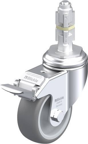 Blickle Lenkrolle LKRA-TPA 80G-11-FI-E13 mit Feststeller, Farbe: Silber/Grau, Rad-Durchmesser: 80 mm, Tragfähigkeit: 100 kg - Bild 1