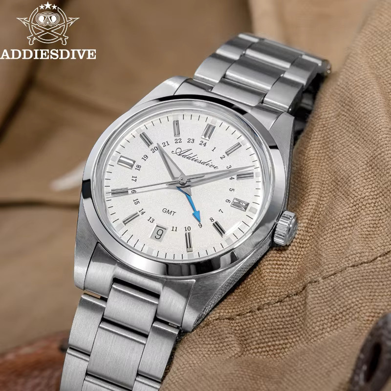 ADDIESDIVE Herren-Armbanduhr, Quarz, Edelstahl, Weiß, 36 mm, Datum - Bild 2