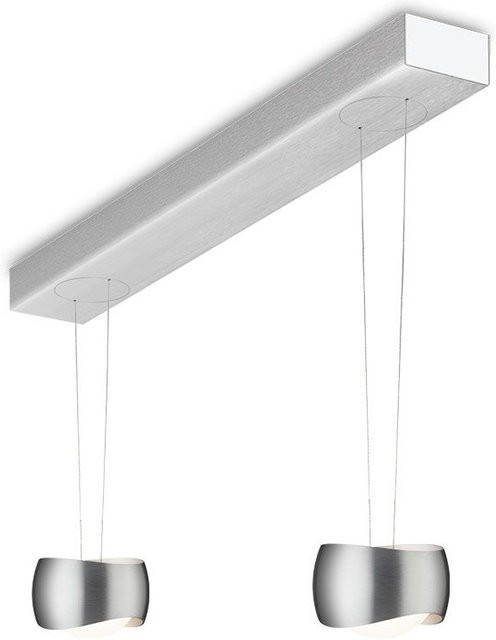 Oligo Curved Slack-Line LED-Pendelleuchte 2-flammig in Silber aus gebürstetem Aluminium mit Tunable White und Casambi-Steuerung - Bild 1