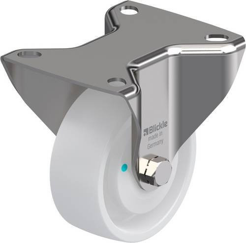 Blickle BX-PO 80KAD Bockrolle aus Edelstahl in Weiß, Rad-Durchmesser: 80 mm, Tragfähigkeit: 150 kg - Bild 1