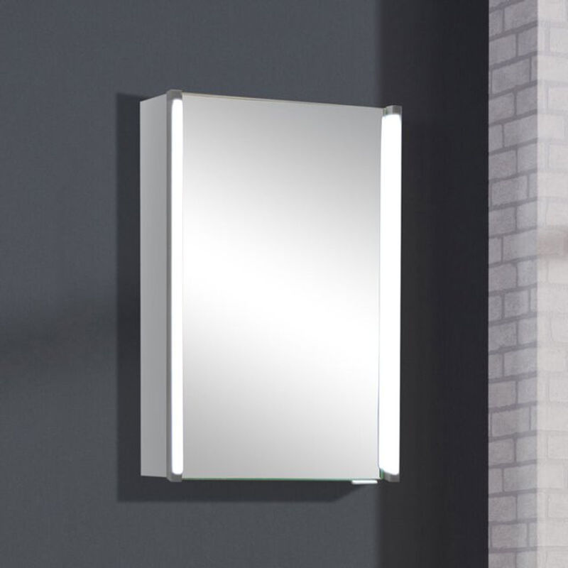 Fackelmann Spiegelschrank LED-Line mit integrierter LED-Beleuchtung und Softclose-Türen, Weiß Glänzend, B/H/T: 42,4 x 66,6 x 16,4 cm - Bild 2