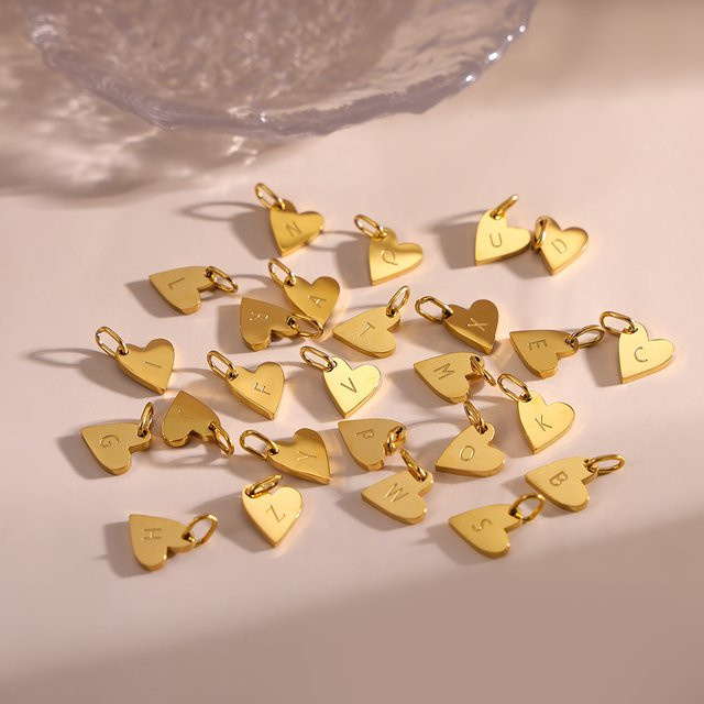 CARLIDANA Anhänger, Herz-Charm, vergoldeter Edelstahl, Gold, Unisex - Bild 1